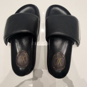 Louis Vuitton Sunset Black Sandals New